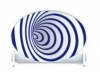 Photo produit Soubassement mini ovale motif vortex bleu foncé et blanc