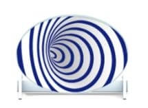 Photo produit Soubassement mini ovale motif vortex bleu foncé et blanc