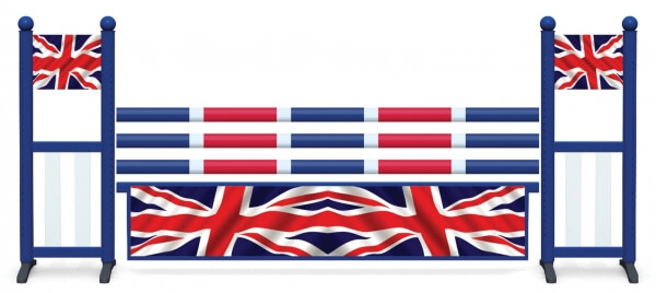 Obstacle de CSO complet soubassement rectangulaire Drapeau Britannique