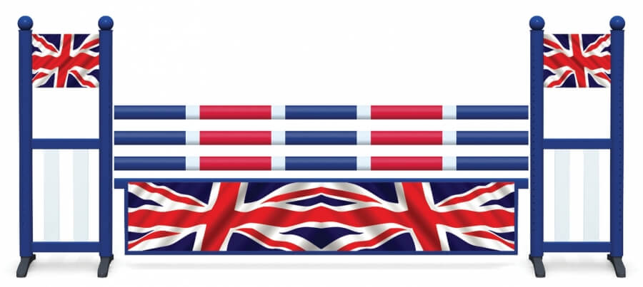 Obstacle de CSO complet soubassement rectangulaire Drapeau Britannique