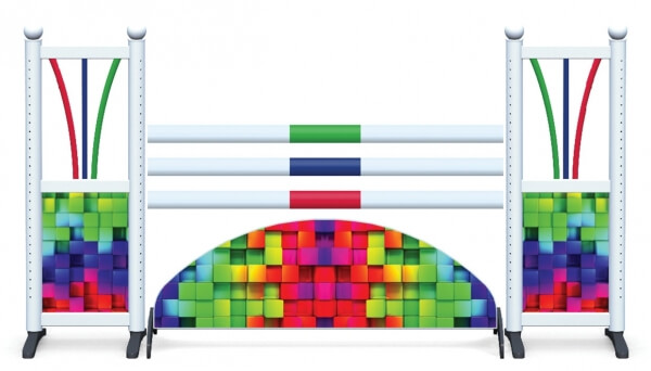 Obstacle de CSO complet demi lune Cubes arc en ciel