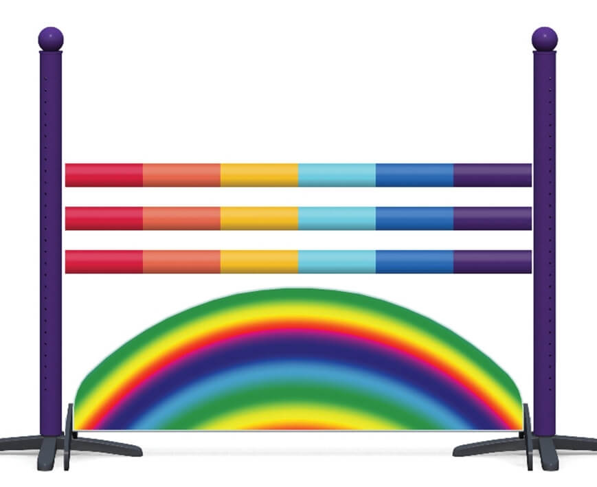 Obstacle de CSO complet demi lune Arc en ciel