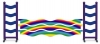Photo produit Obstacle complet combi J et palanques vagues motif arc en ciel