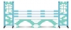 Photo produit Obstacle complet chandeliers château et pont viaduc motif briques partielles bleu ciel et blanc