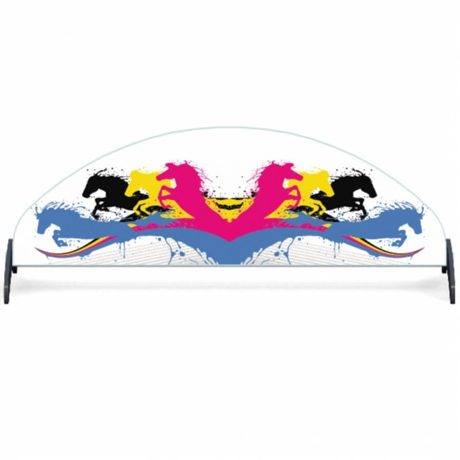 Photo produit demi lune motif CMYK soubassement obstacle cheval