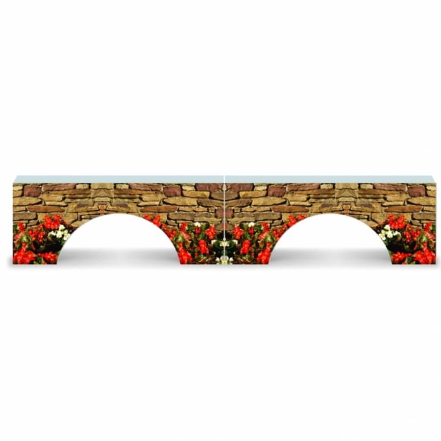 Photo produit Pont viaduc motif fleurs et mur soubassement parcours equitation