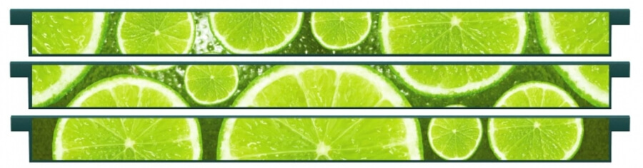 Photo produit ensemble de 3 palanques droites motif citrons verts